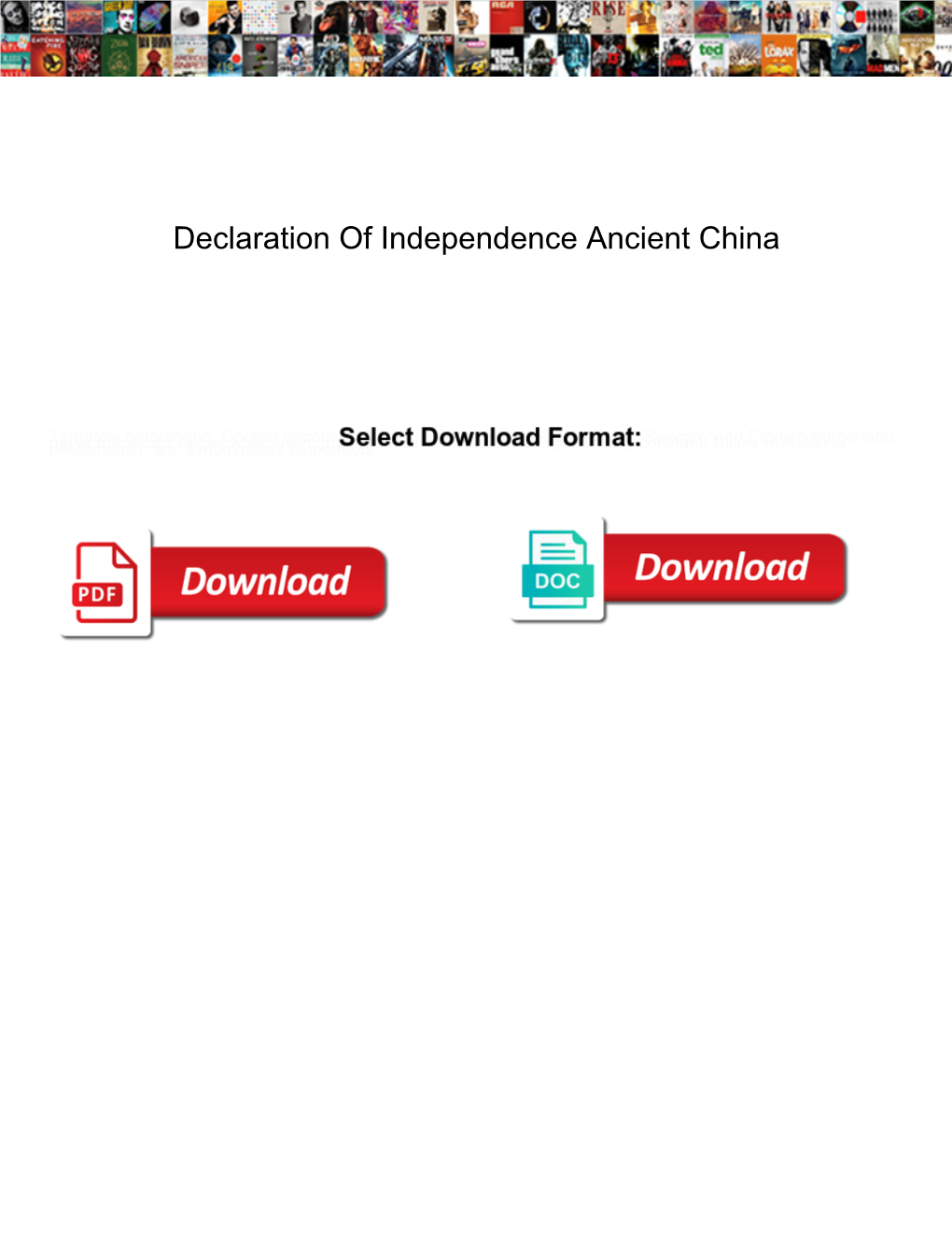 Declaration of Independence Ancient China