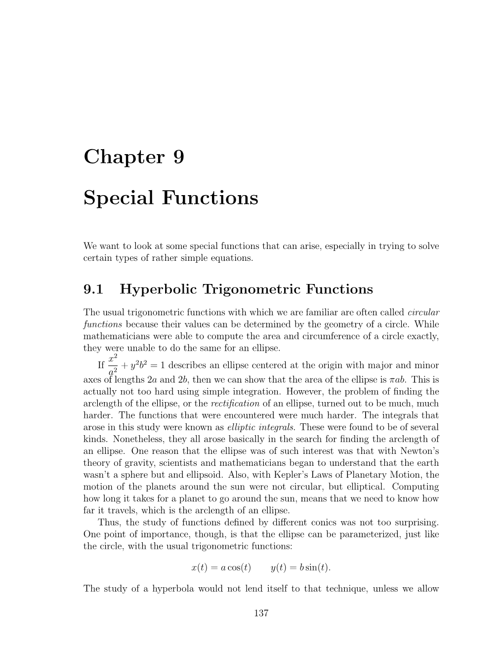 Chapter 9 Special Functions