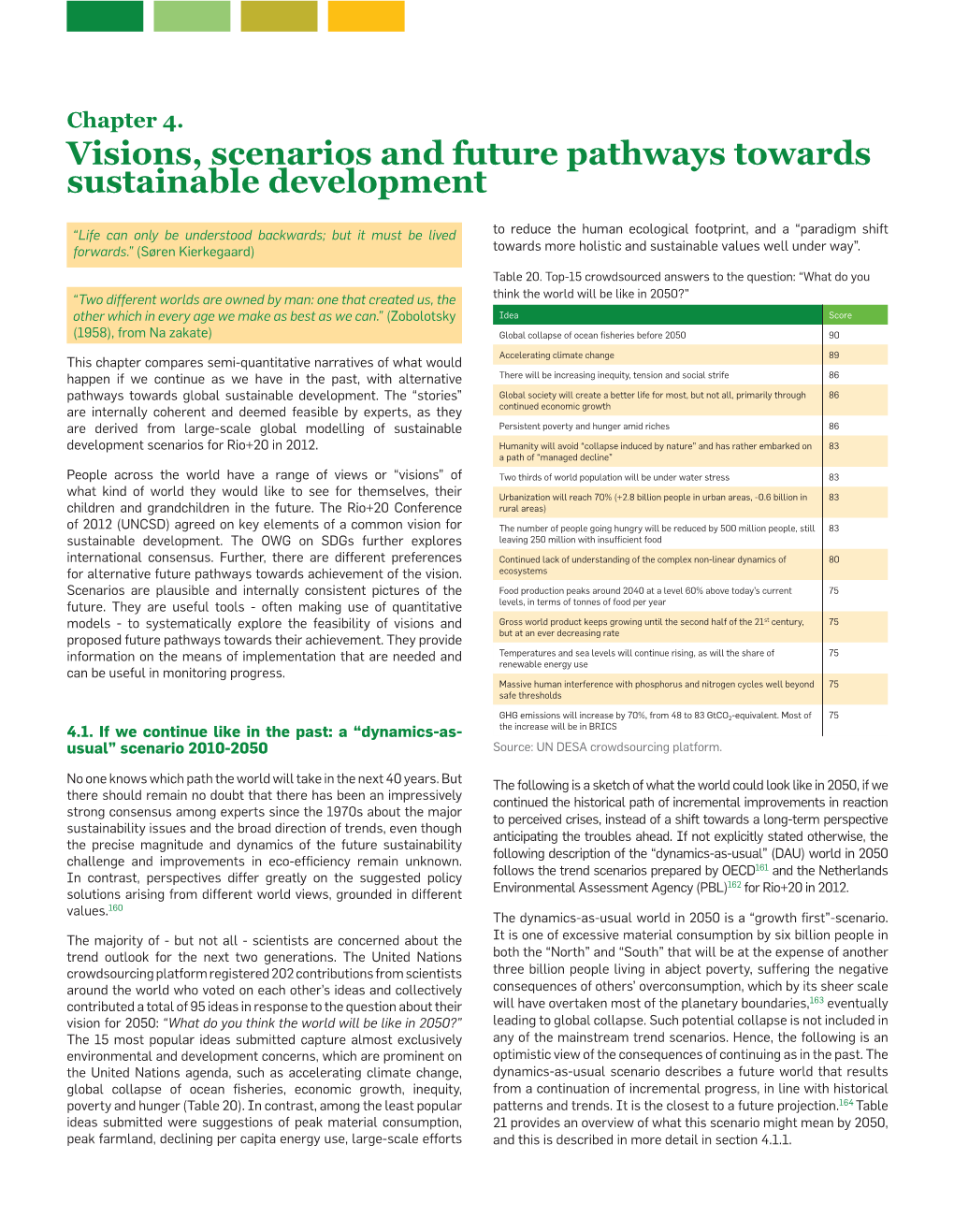 Visions, Scenarios and Future Pathways Towards Sustainable Development