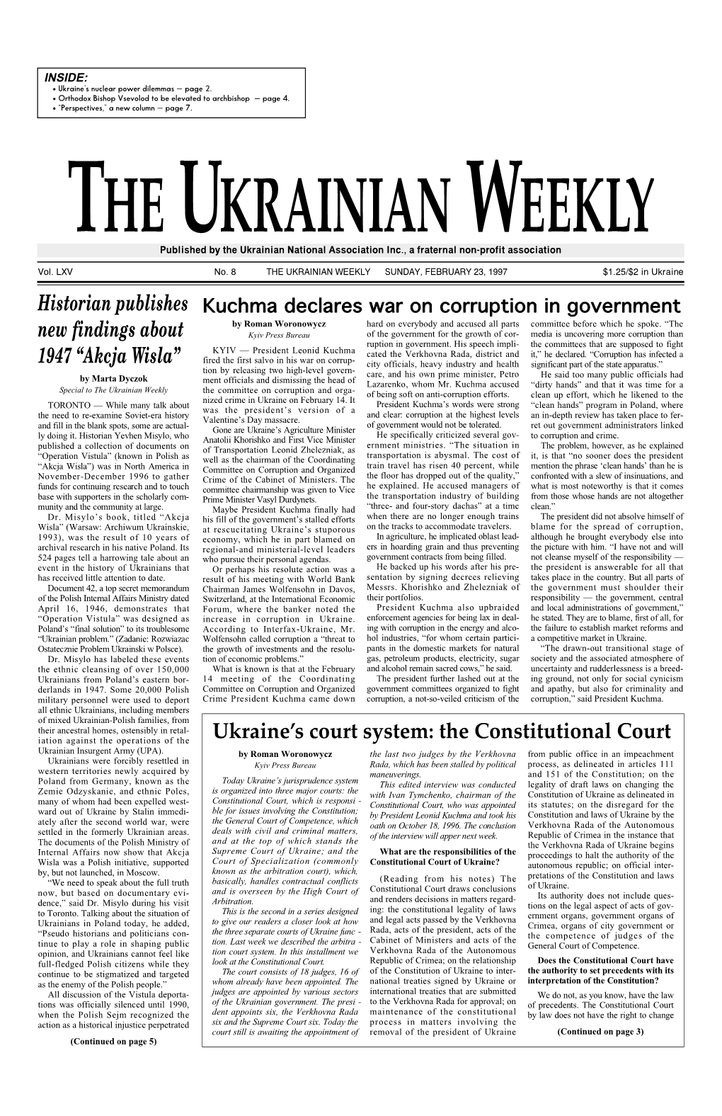 The Ukrainian Weekly 1997, No.8