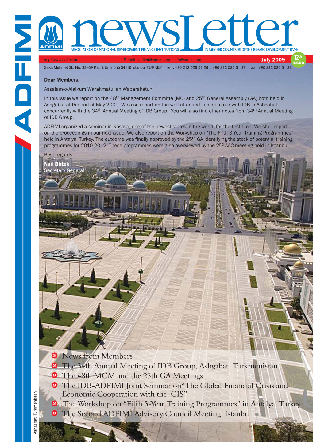 News from Members the 34Th Annual Meeting of IDB Group, Ashgabat