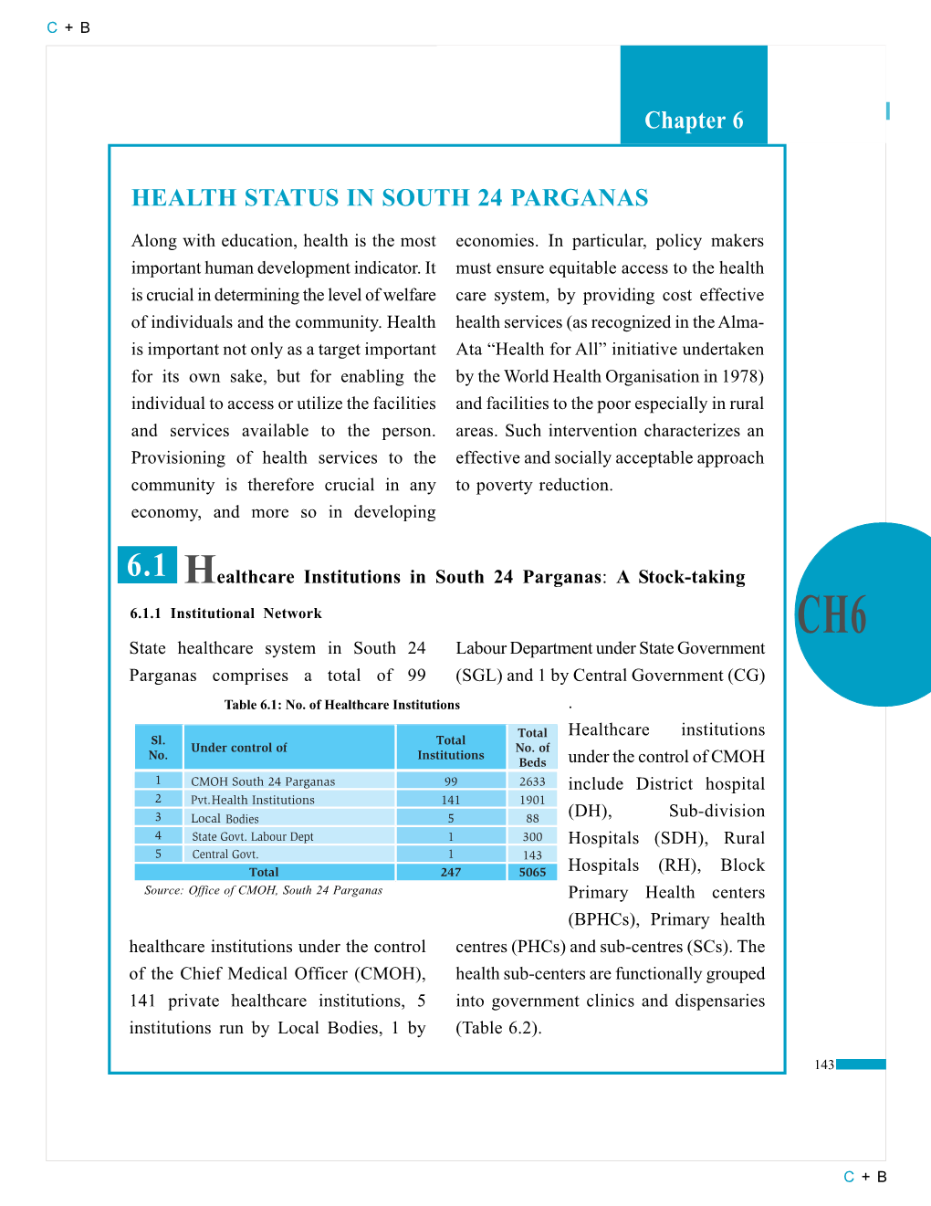 Health Status in South 24 Parganas