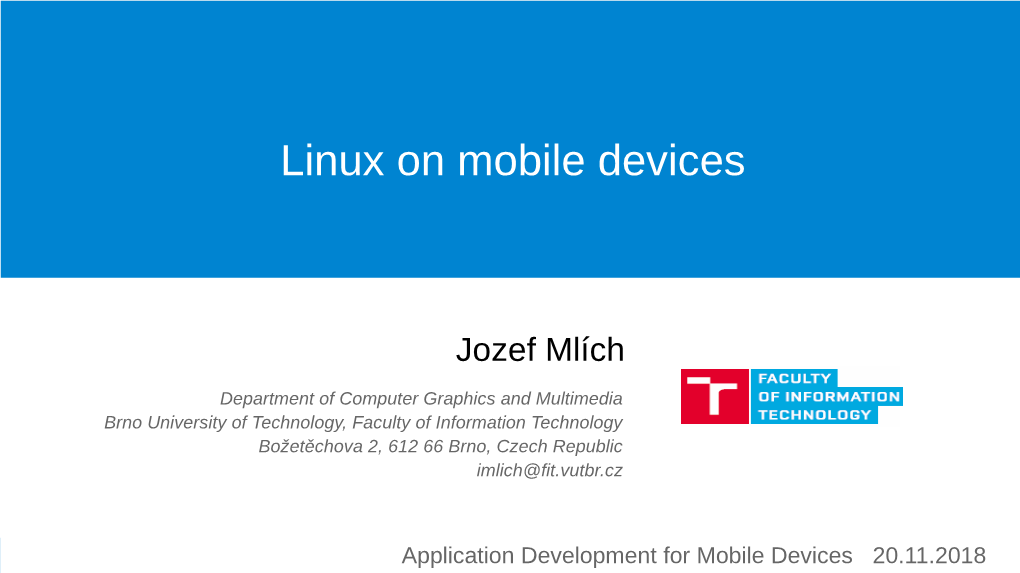 Linux on Mobile Devices