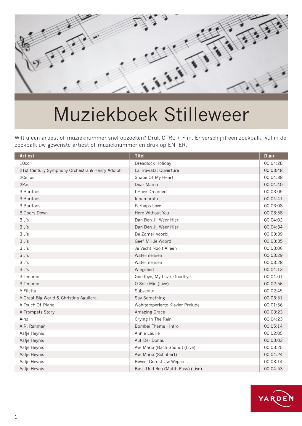 Muziekboek Stilleweer