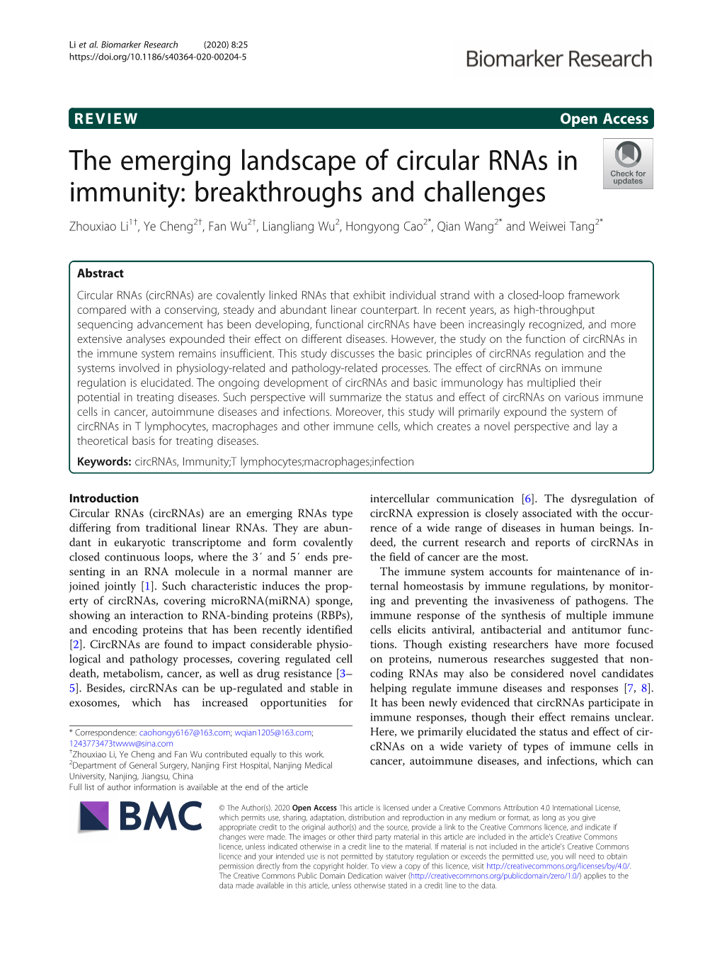 The Emerging Landscape of Circular Rnas In