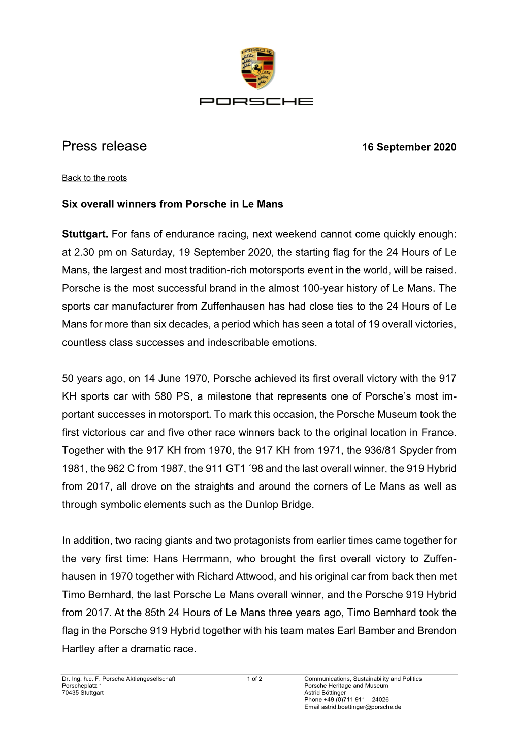 Press Release 16 September 2020