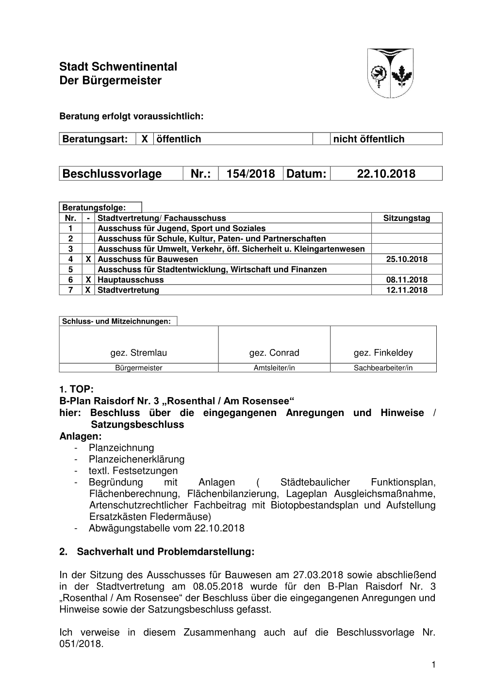 Stadt Schwentinental Bebauungsplan Raisdorf Nr. 3 „Rosenthal/Am Rosensee“