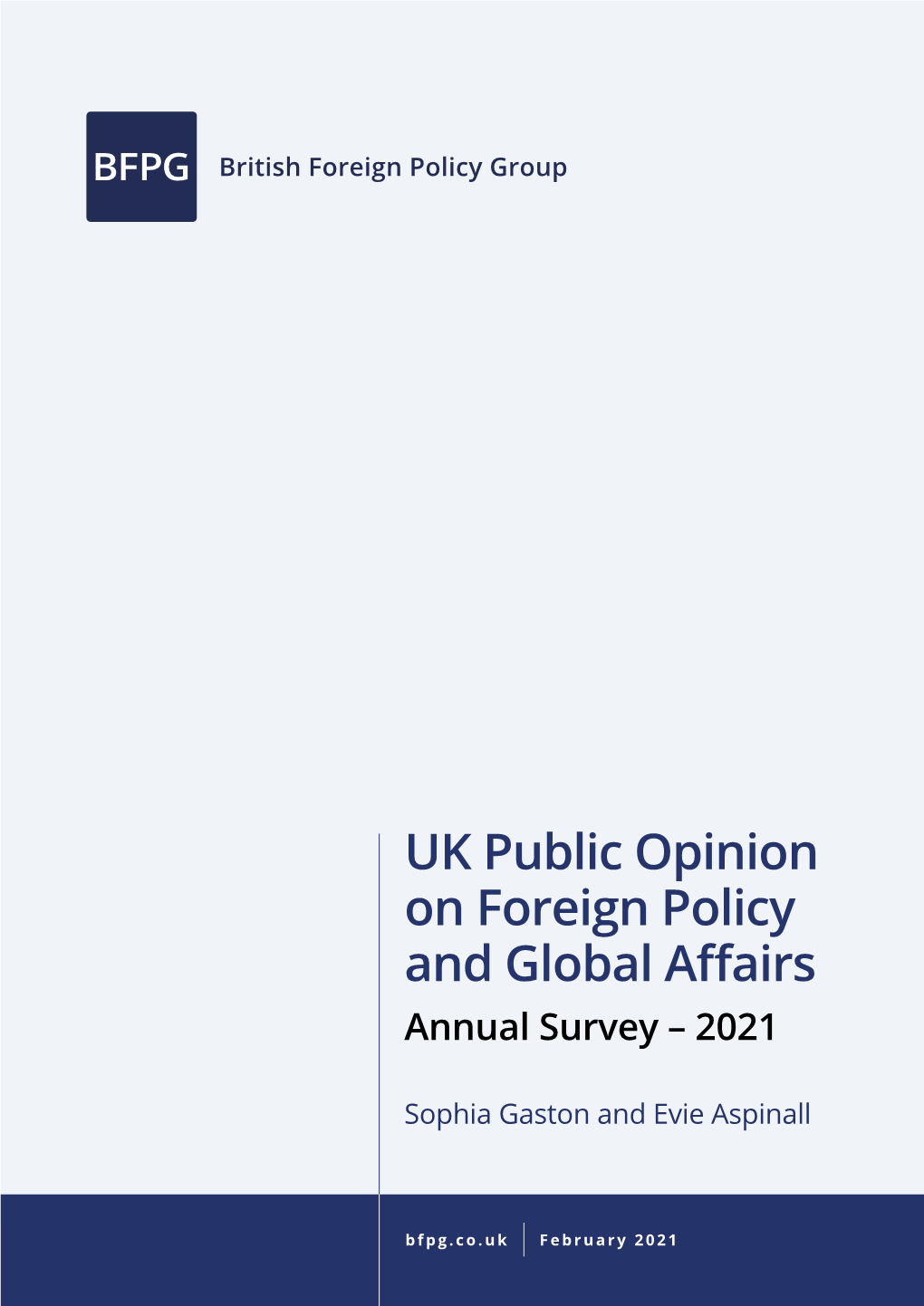 UK Public Opinion on Foreign Policy and Global Affairs Annual Survey – 2021