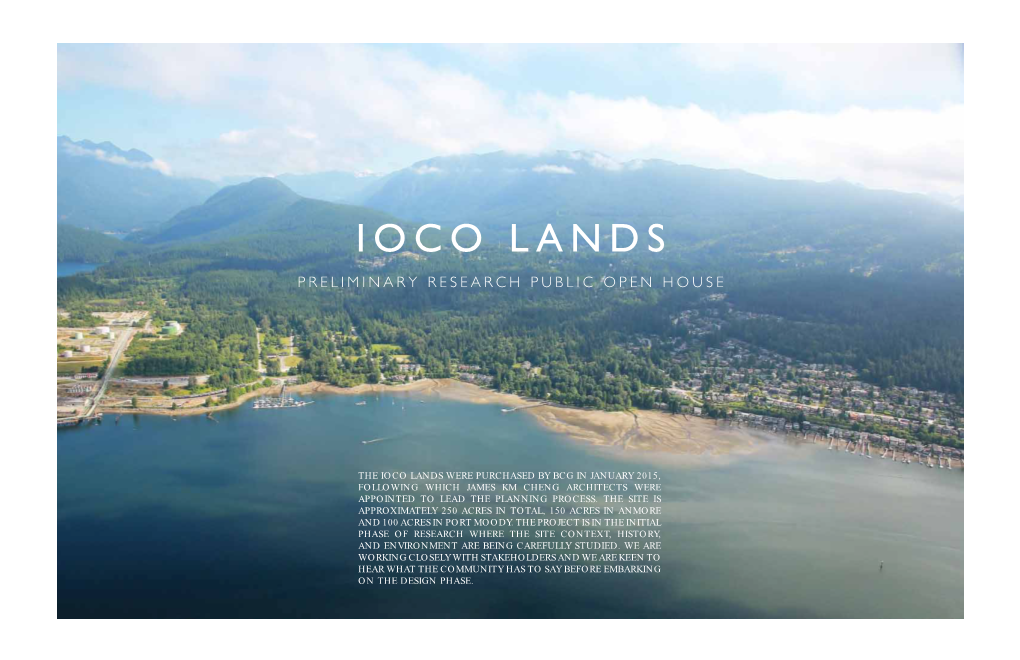 Ioco Lands Preliminary Research Public Open House