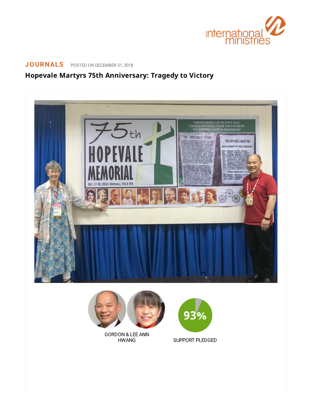 Hopevale Martyrs 75Th Anniversary: Tragedy to Victory