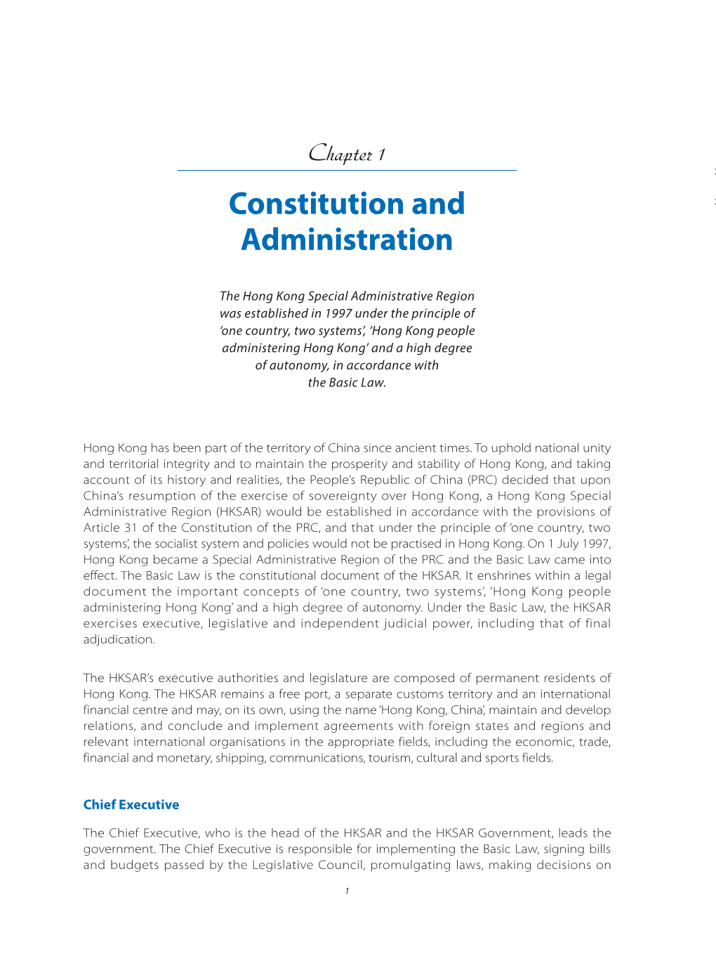 Constitution and Administration