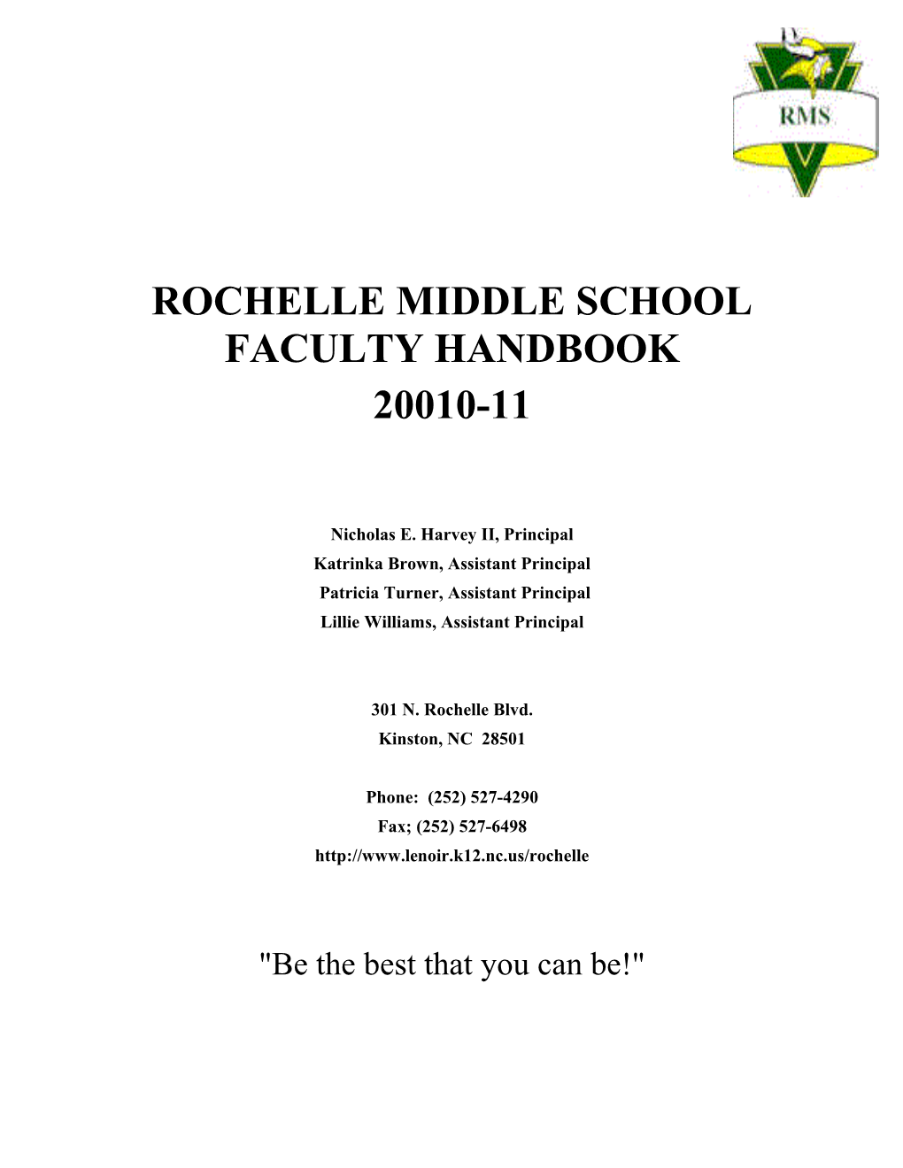 Rochelle Middle School Faculty Handbook