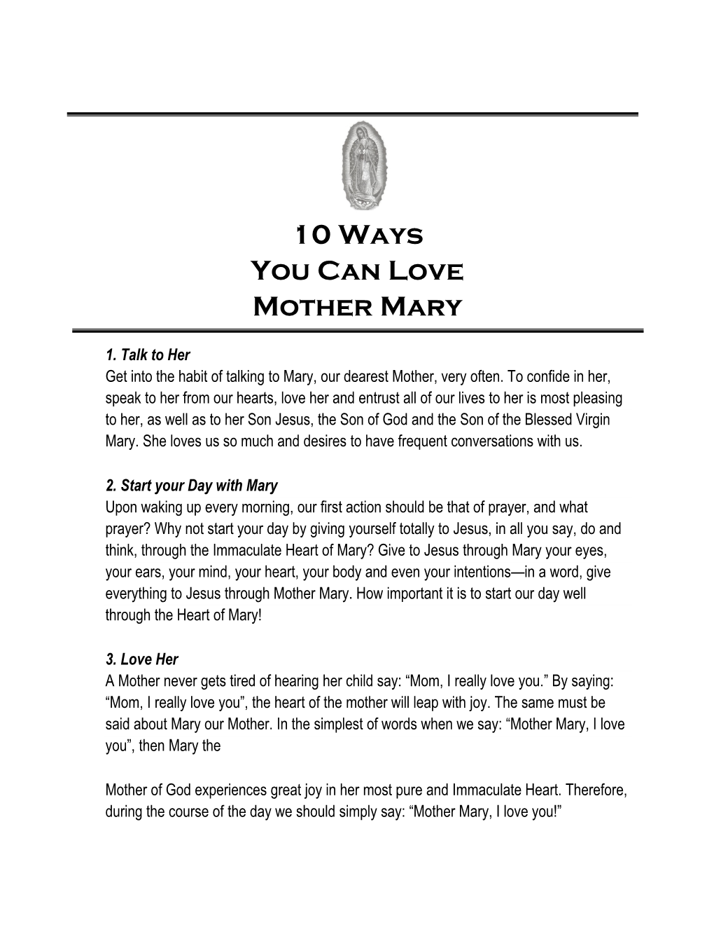 10 Ways You Can Love Mother Mary