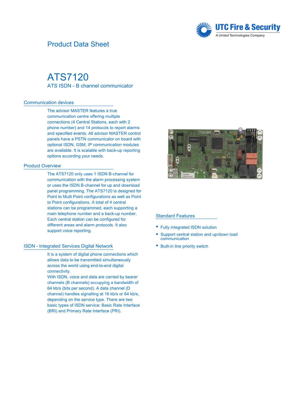 ATS7120 ATS ISDN - B Channel Communicator