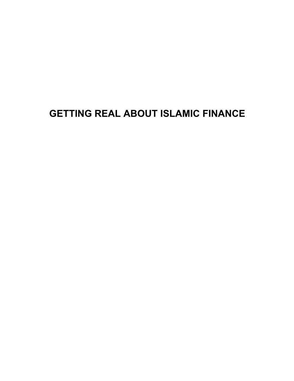 Getting Real About Islamic Finance