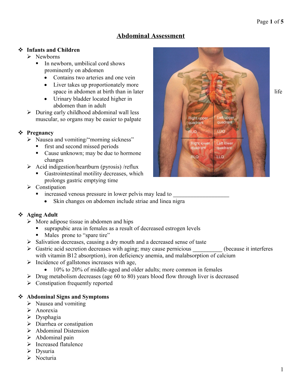 Abdominal Assessment