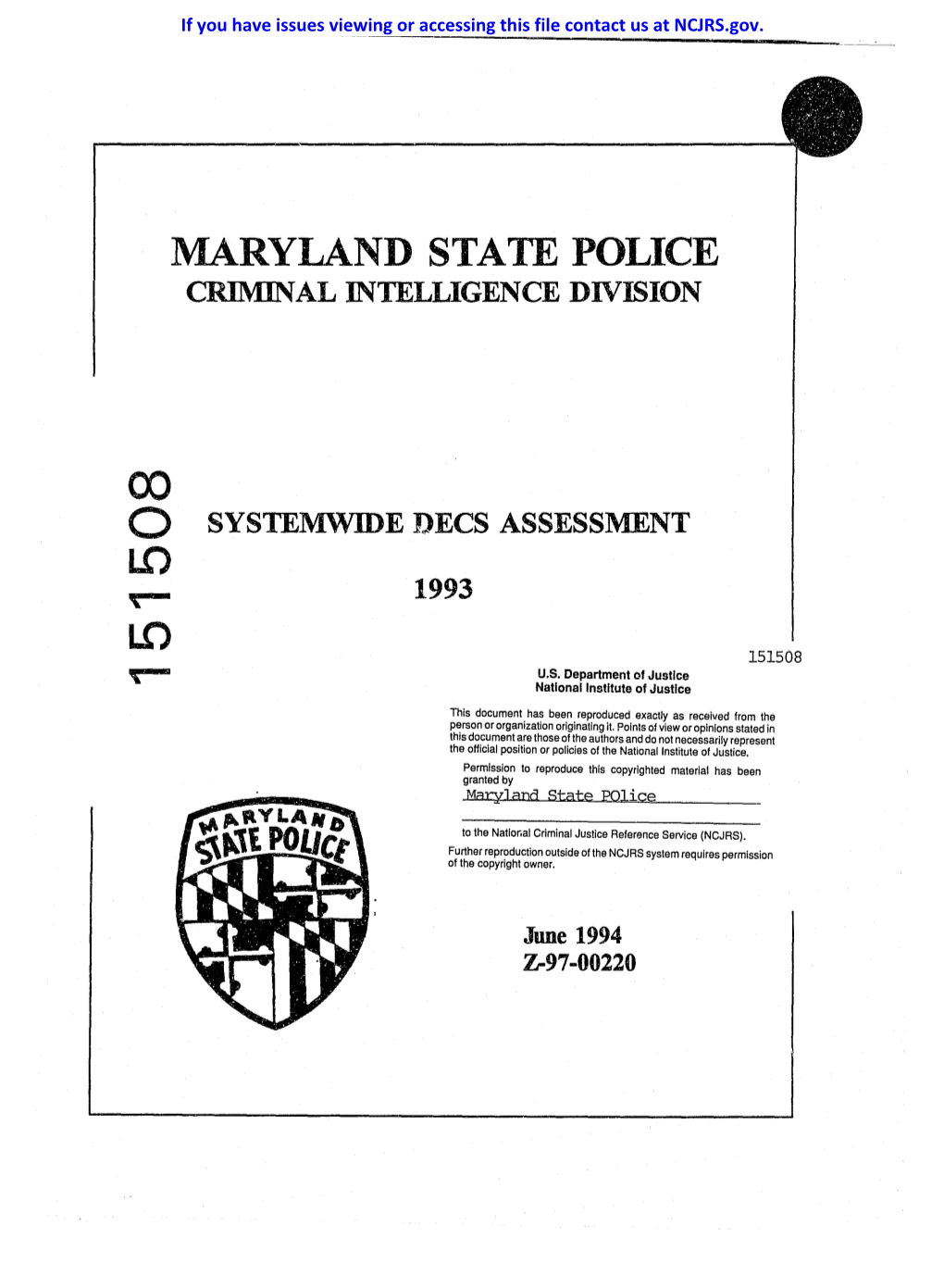 Maryland State Police Criminal Intelugence Division