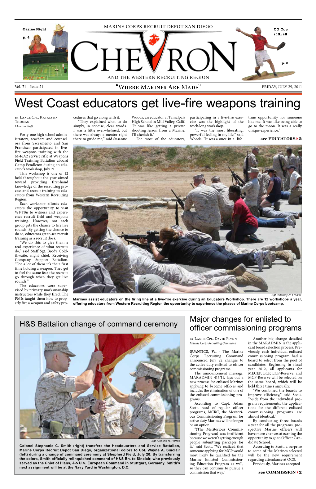 West Coast Educators Get Live-Fire Weapons Training by Lance Cpl