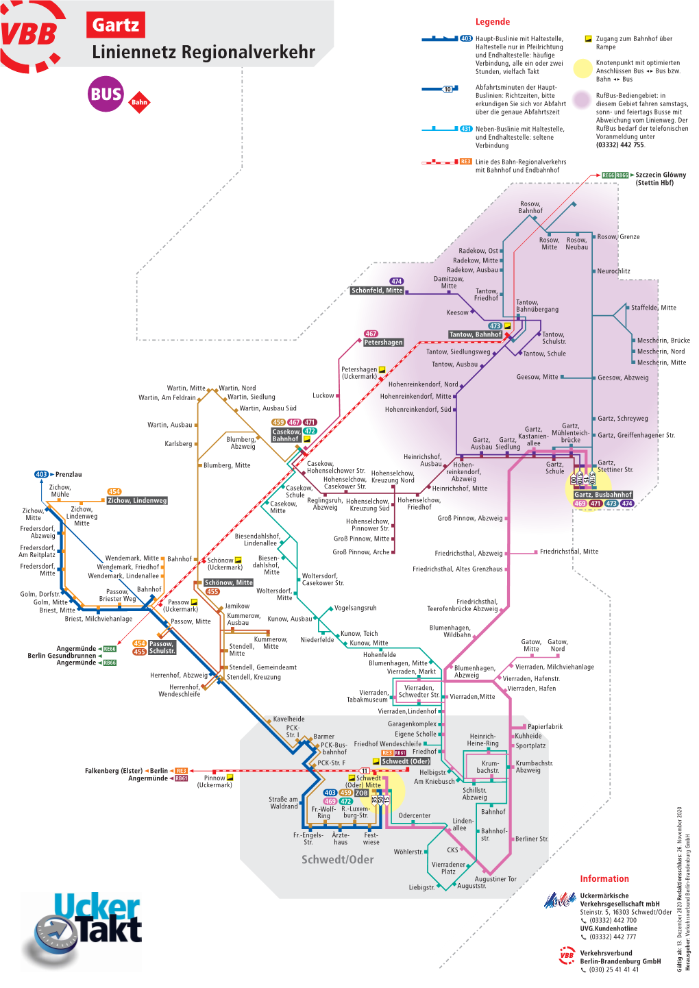 Gartz Liniennetz Regionalverkehr