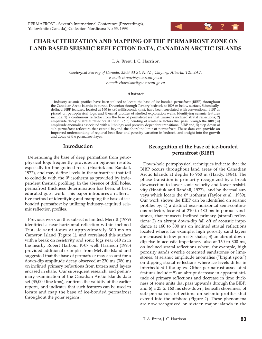 Characterization and Mapping of the Permafrost Zone on Land Based Seismic Reflection Data, Canadian Arctic Islands