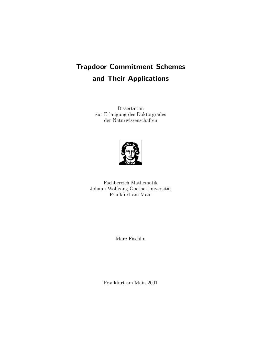 Trapdoor Commitment Schemes and Their Applications