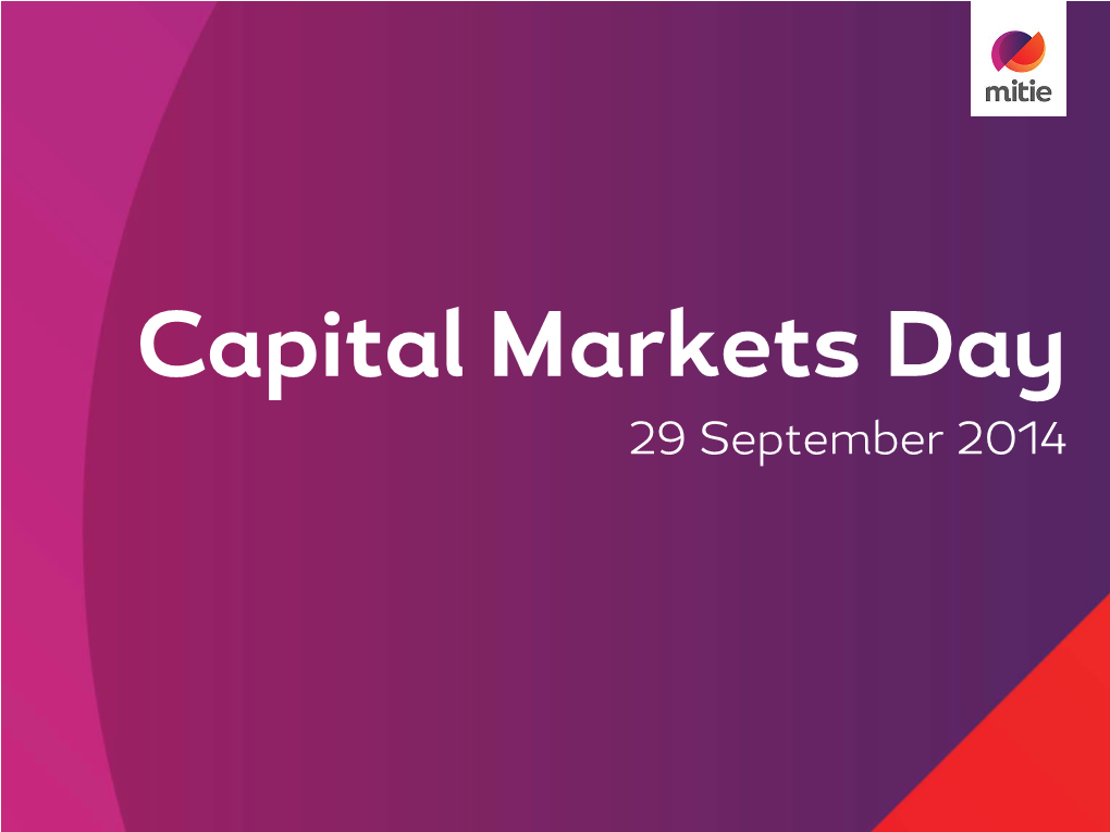 Capital Markets Day 29 September 2014