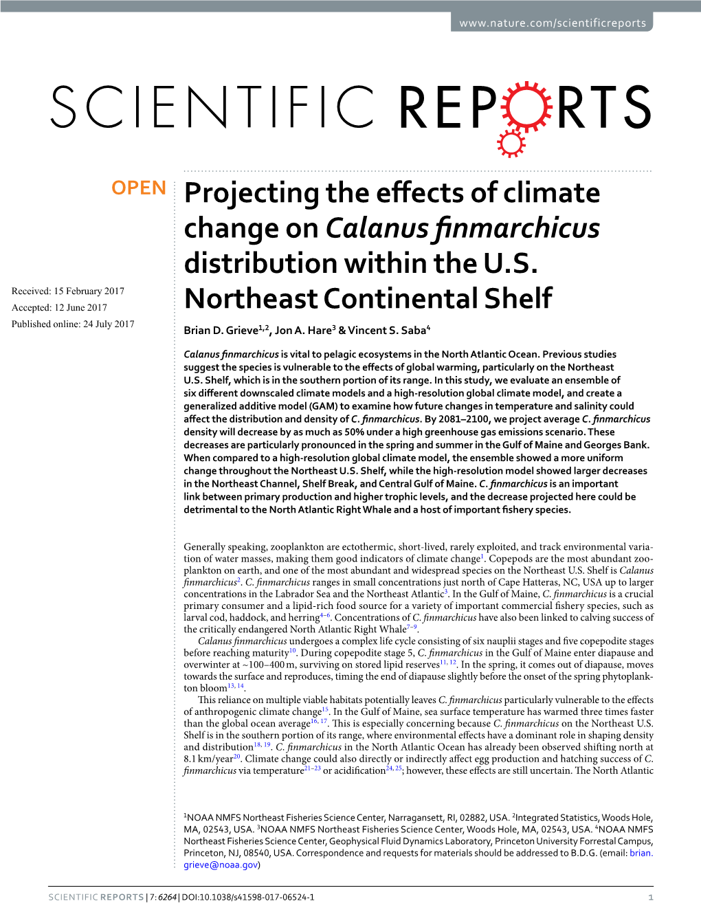 Projecting the Effects of Climate Change on Calanus Finmarchicus