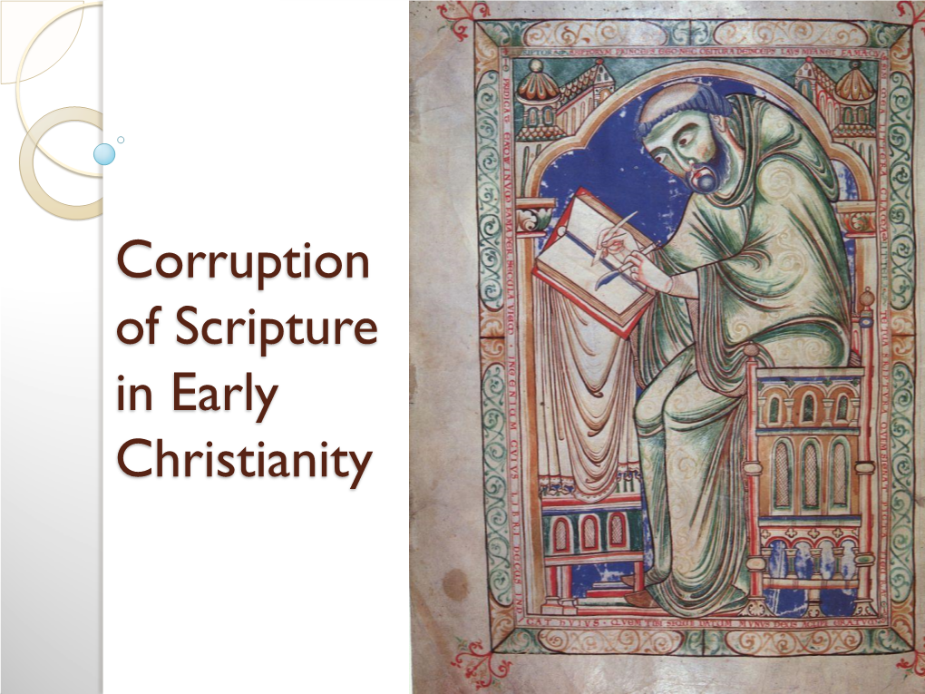 Corruption of Scripture in Early Christianity