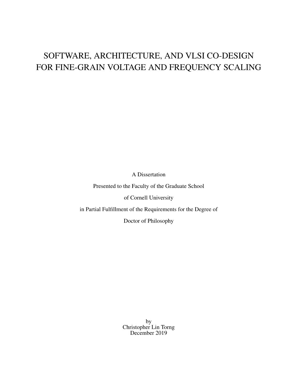 Software, Architecture, and Vlsi Co-Design for Fine-Grain Voltage and Frequency Scaling