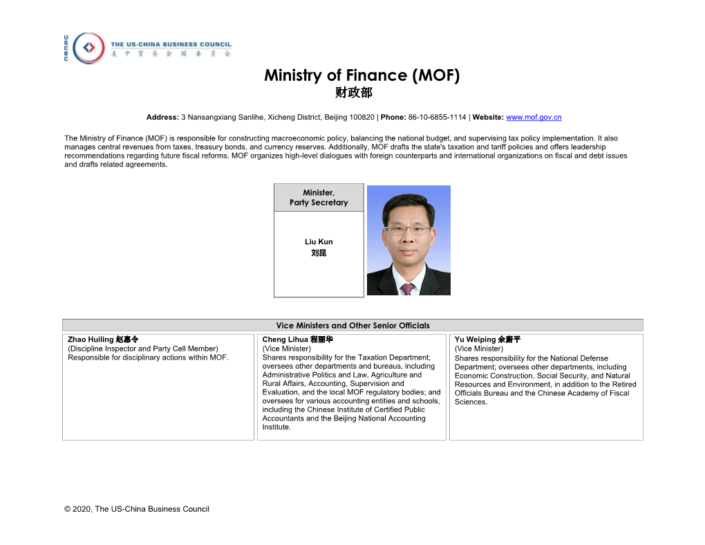 MOF Org Chart