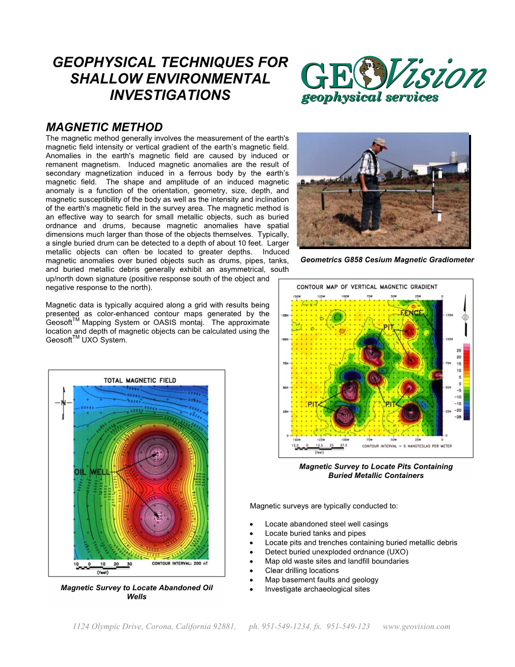 Geophysical Techniques for Shallow Environmental Investigations