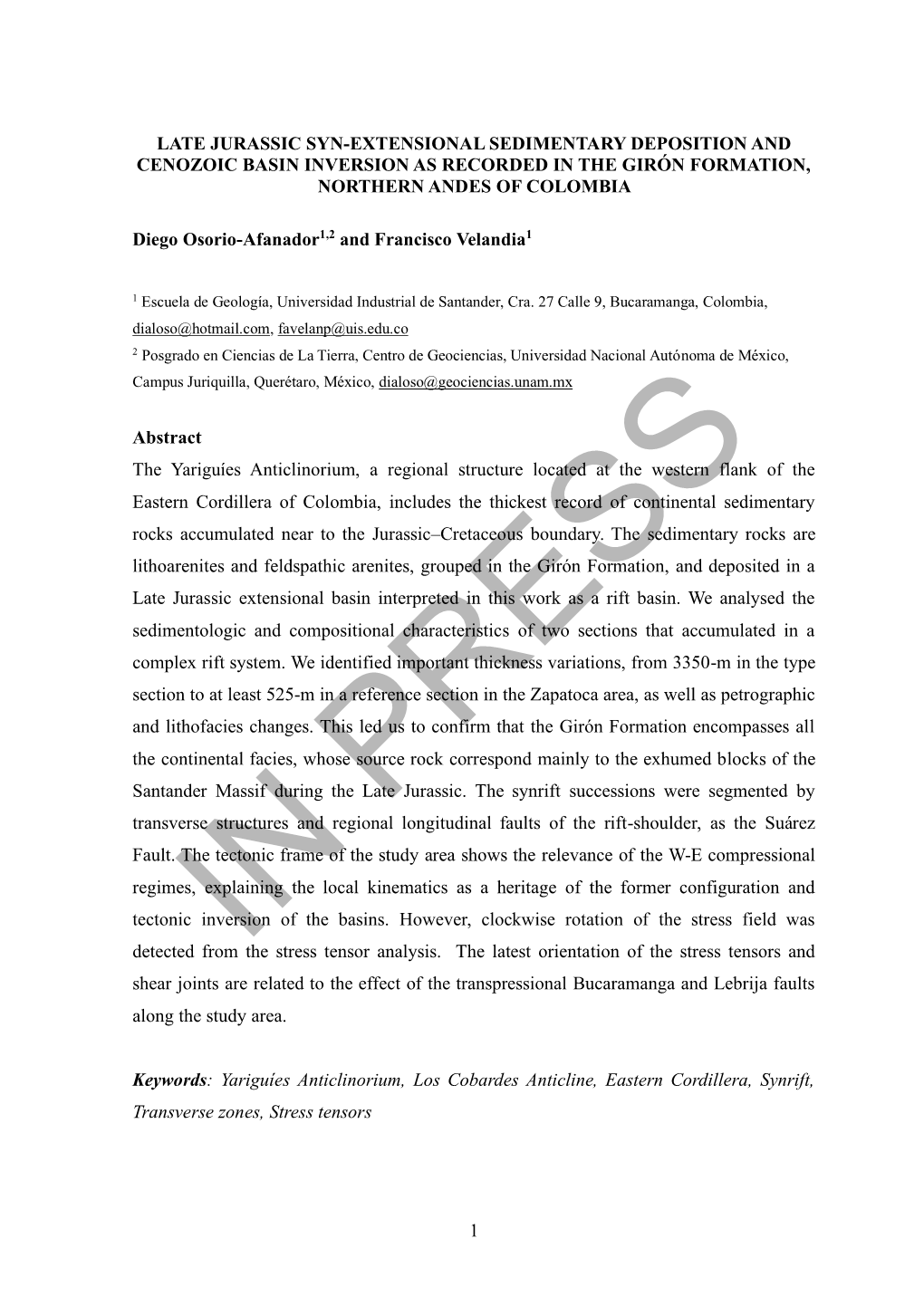 Deposit Conditions and Deformation