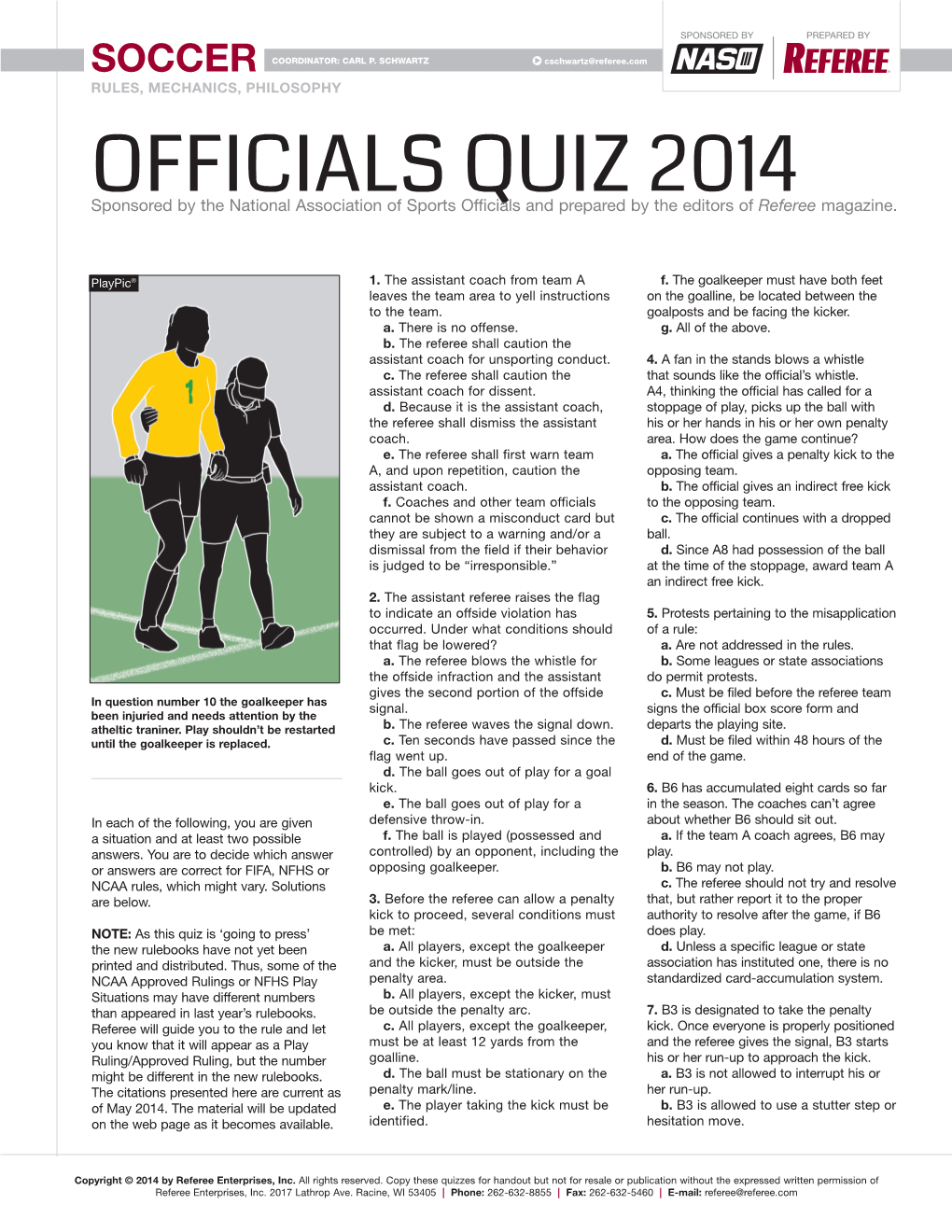 Officials Quiz 2014