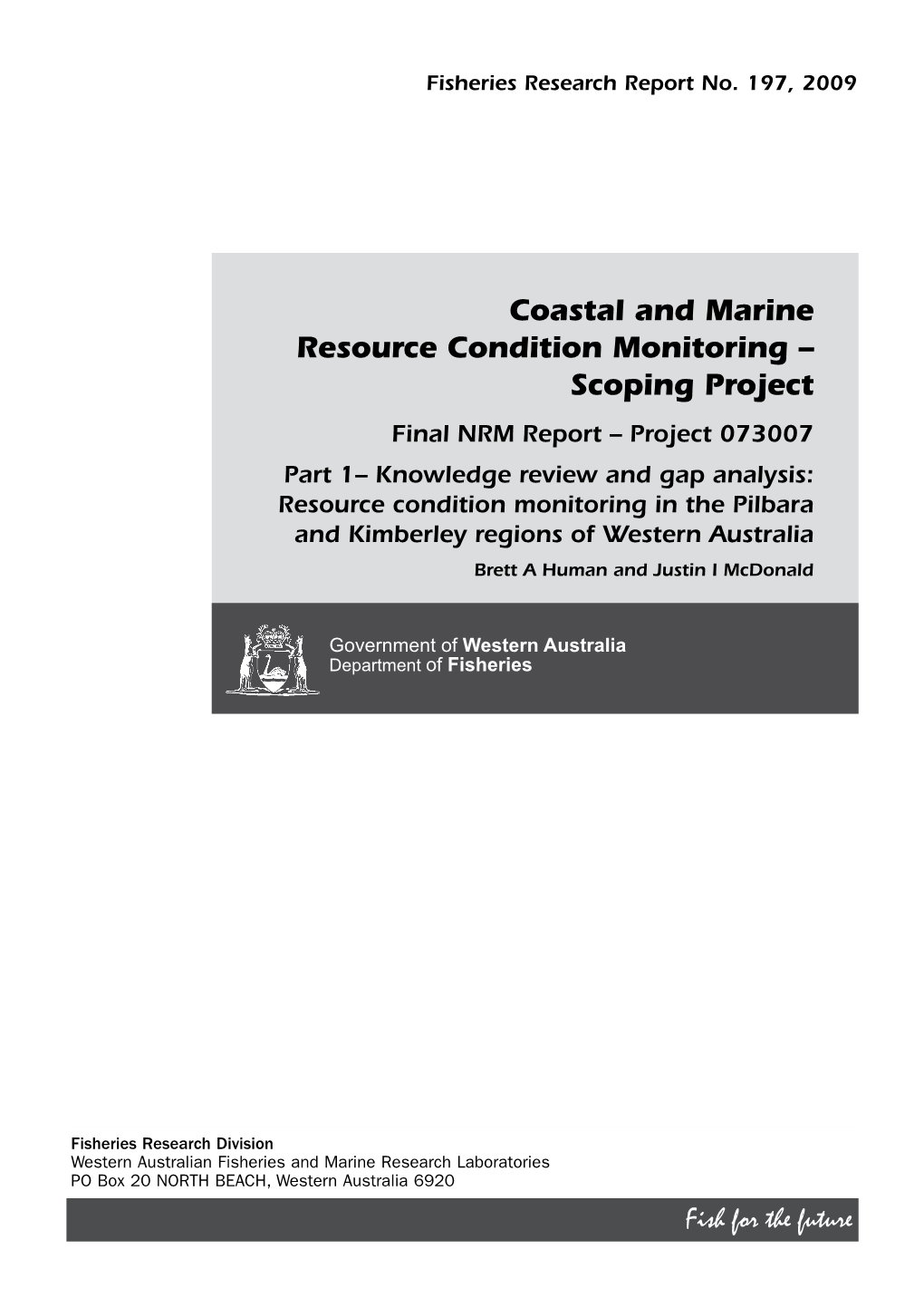 Coastal and Marine Resource Condition Monitoring