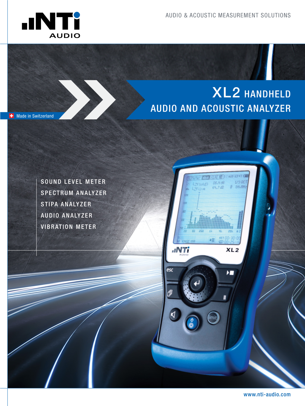 XL2 HANDHELD AUDIO and ACOUSTIC ANALYZER Made in Switzerland