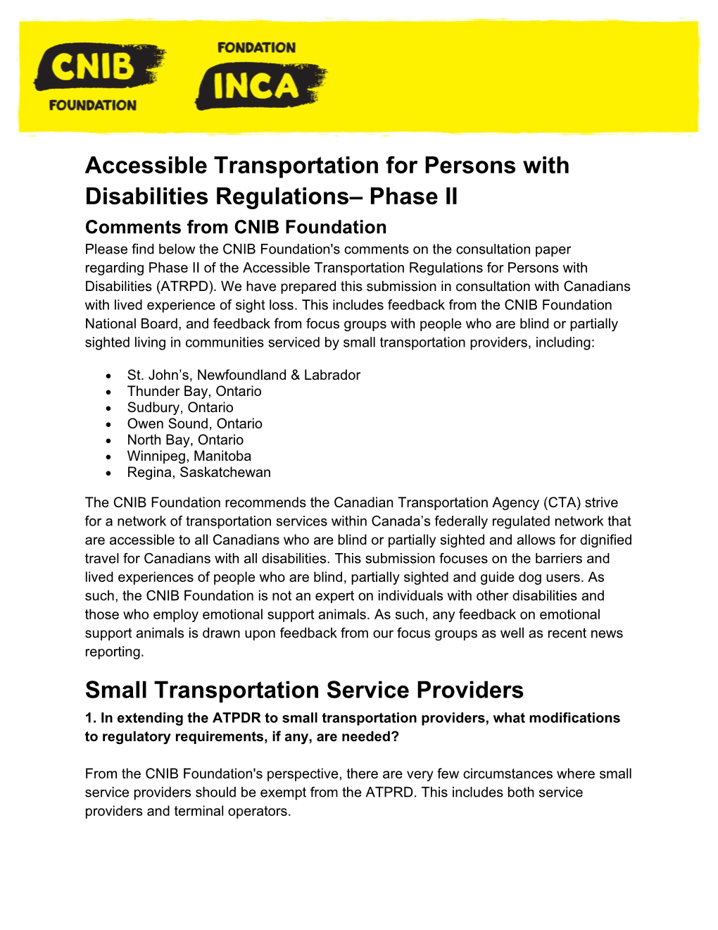 Accessible Transportation for Persons