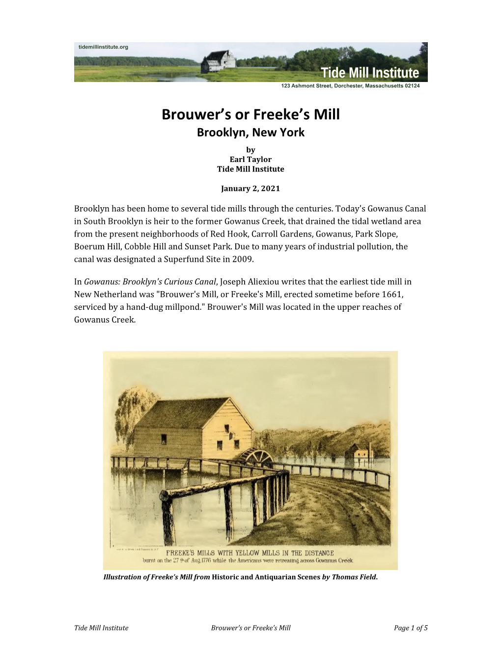 Brouwer's Or Freeke's Mill