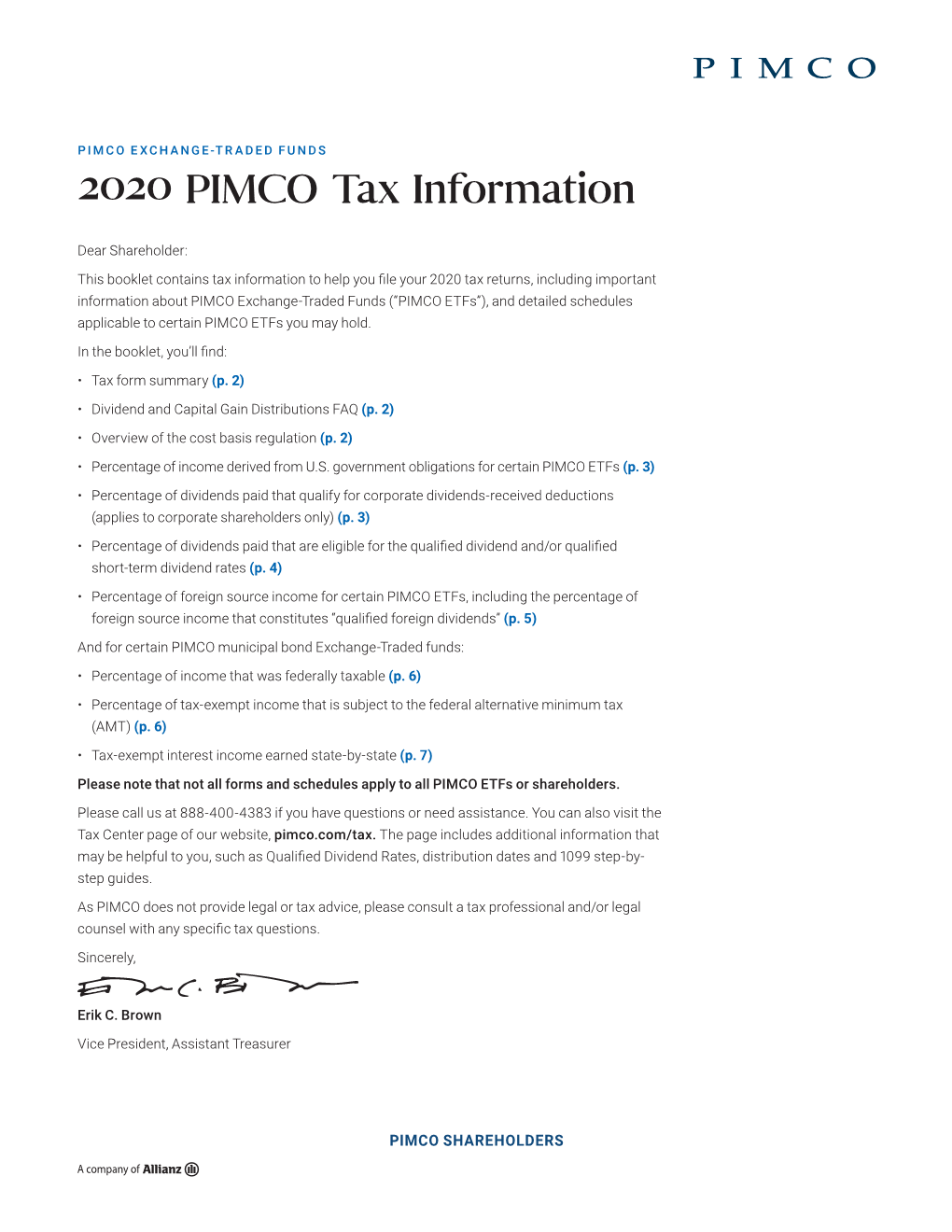 2020 PIMCO Tax Information