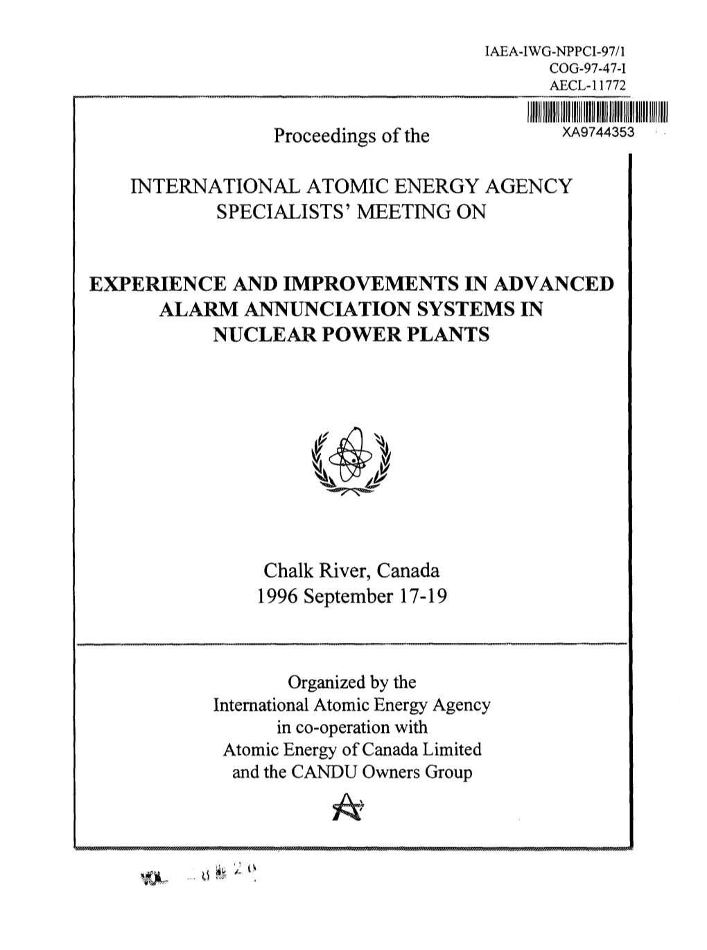 International Atomic Energy Agency Specialists' Meeting On