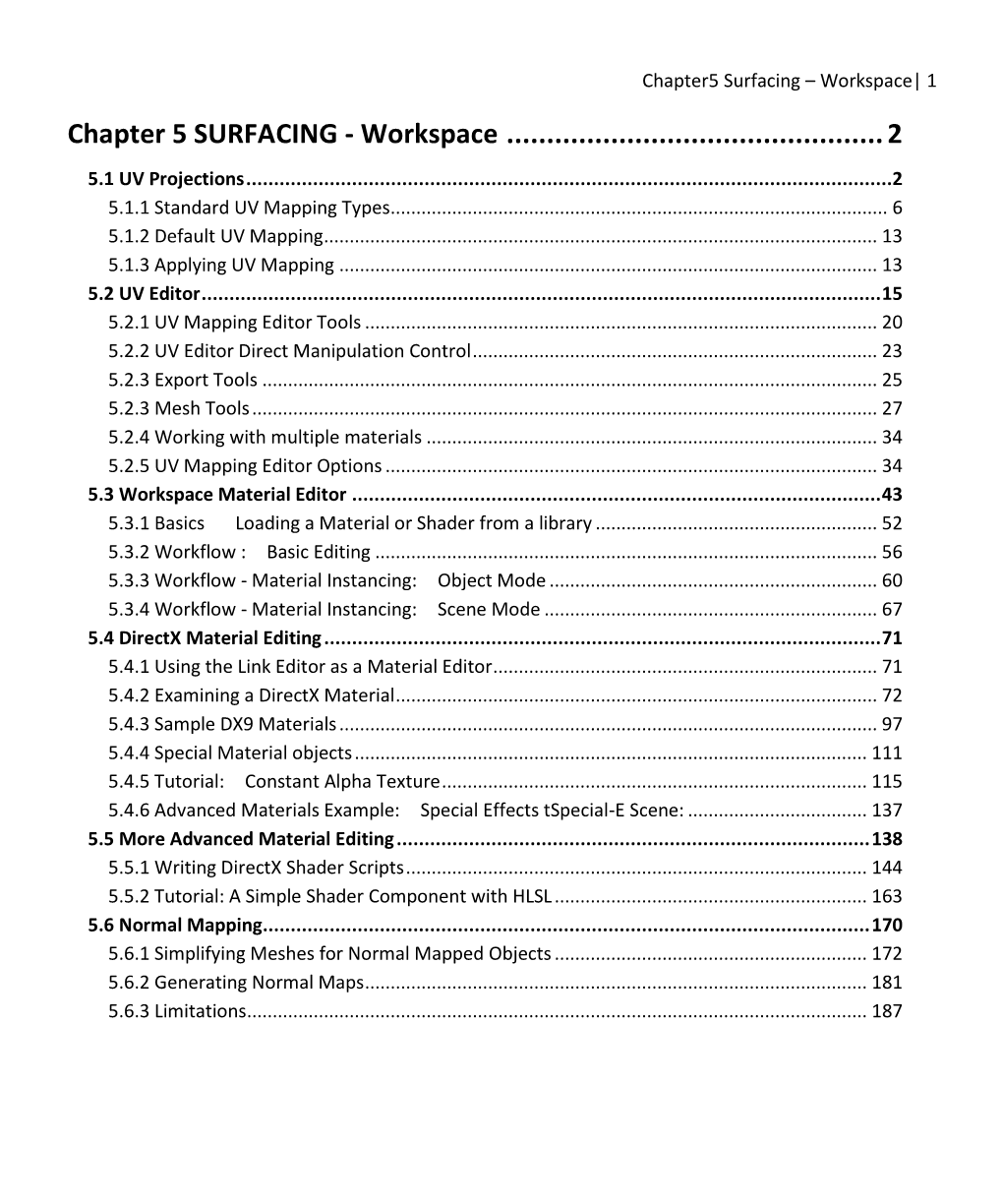 Chapter 5 SURFACING - Workspace