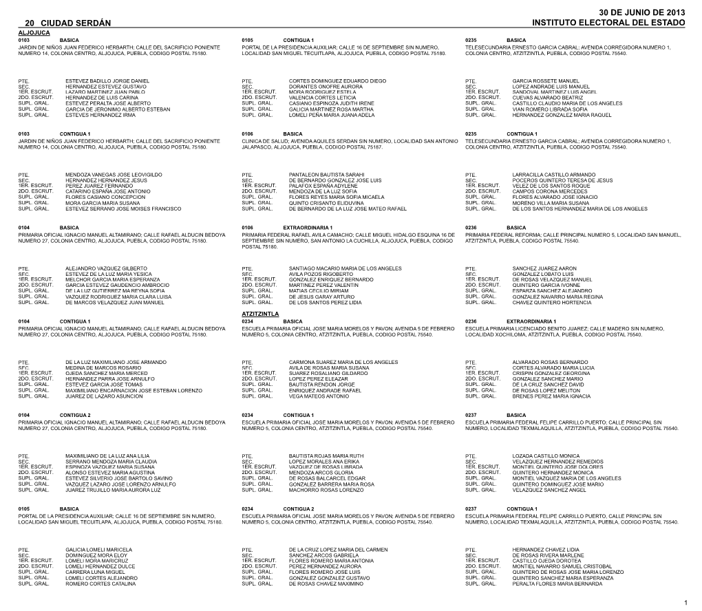 Instituto Electoral Del Estado Ciudad Serdán 30 De