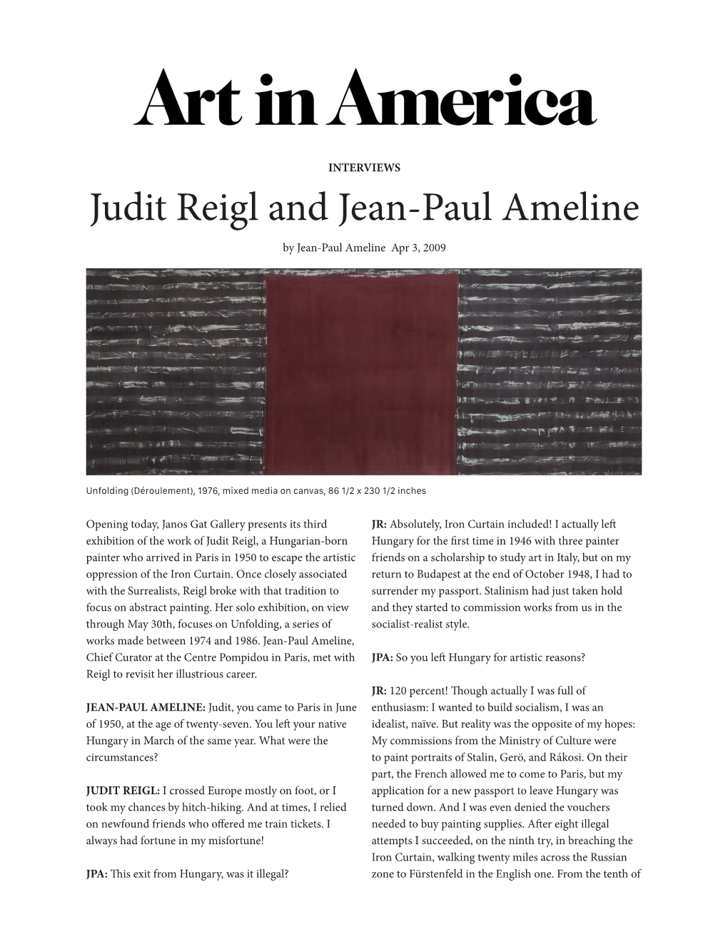Judit Reigl and Jean-Paul Ameline by Jean-Paul Ameline Apr 3, 2009