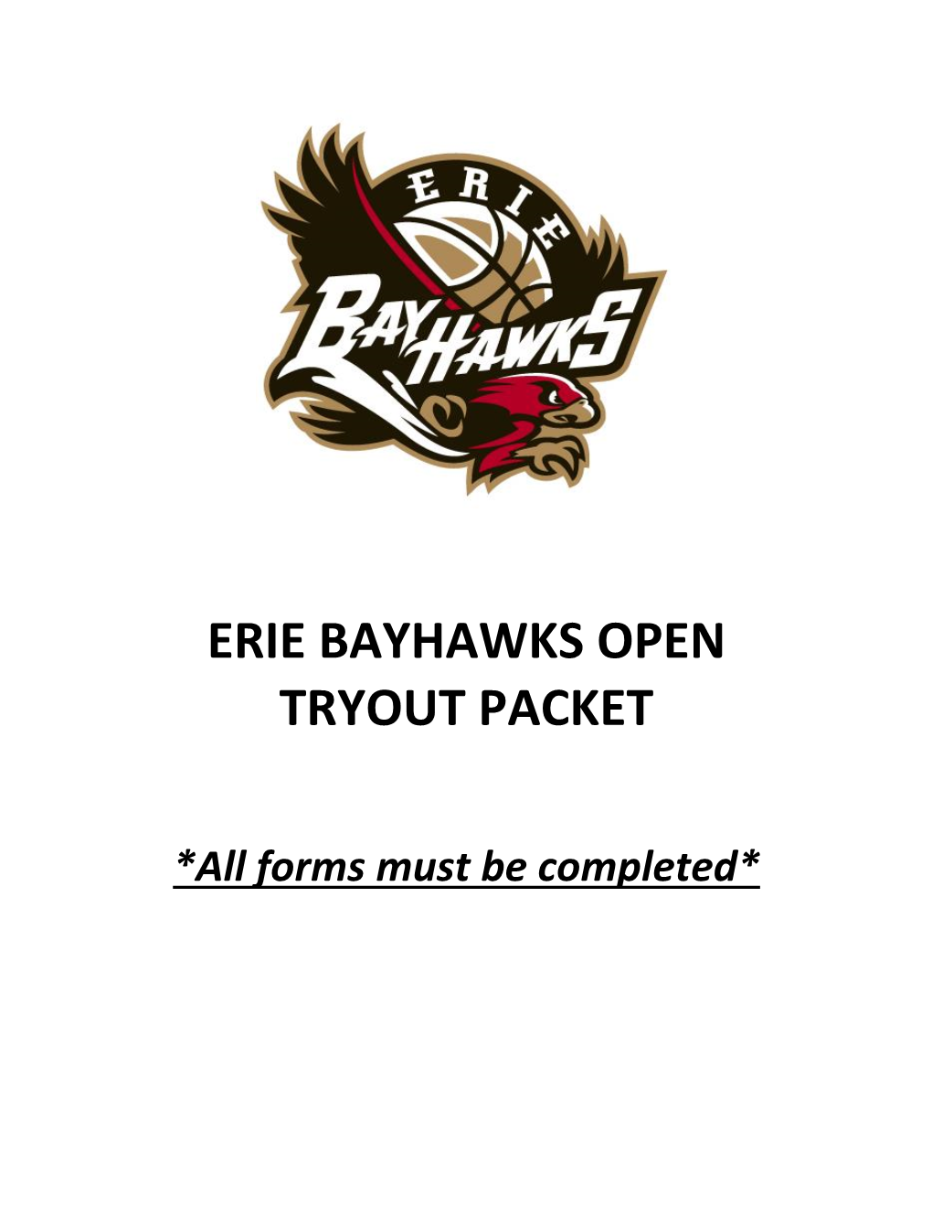 Erie Bayhawks Open Tryout Packet