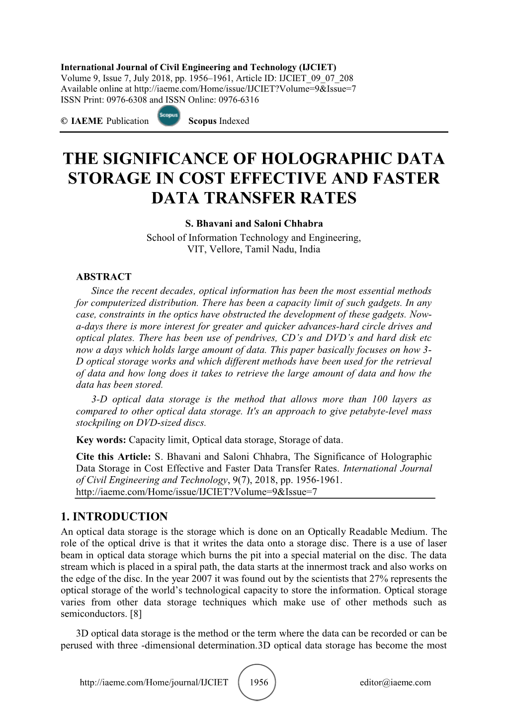 The Significance of Holographic Data Storage in Cost Effective and Faster Data Transfer Rates