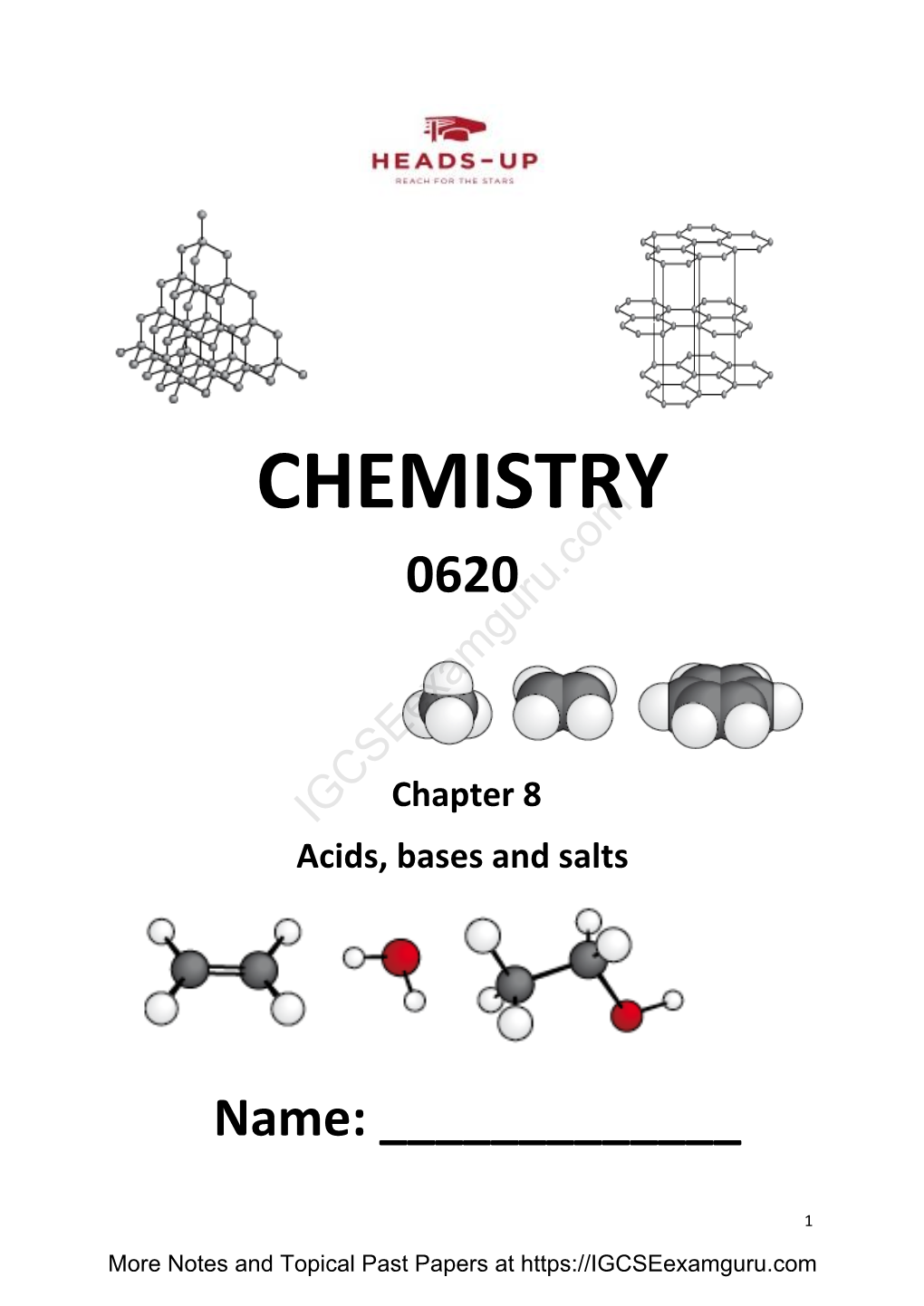 IGCSE Chemistry Note Chapter 8 – Acids, Bases