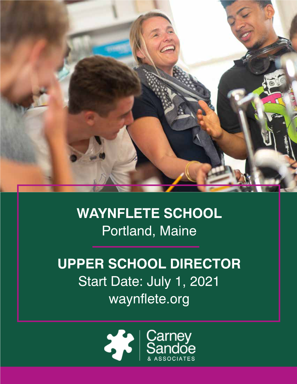 WAYNFLETE SCHOOL Portland, Maine UPPER SCHOOL