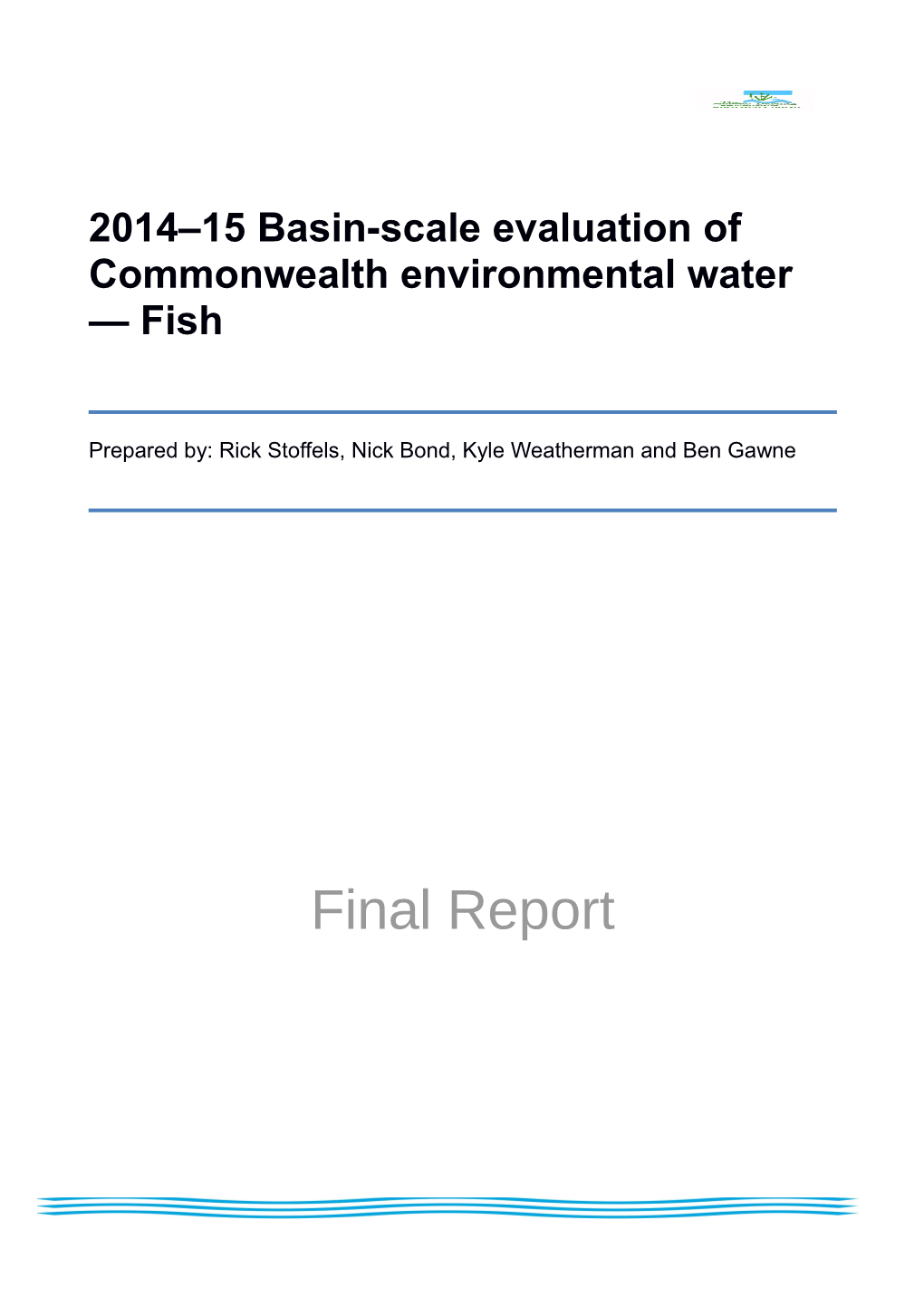 2014 15 Basin-Scale Evaluation of Commonwealth Environmental Water Fish