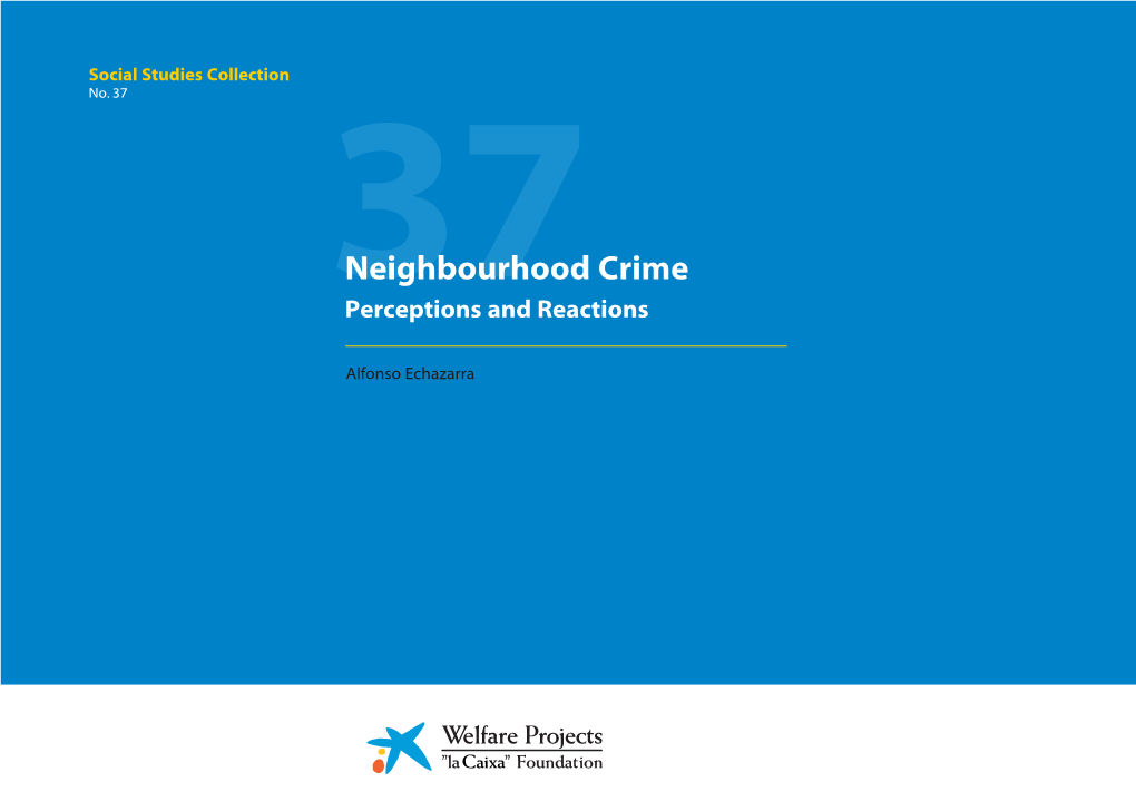 Neighbourhood Crime 37Perceptions and Reactions