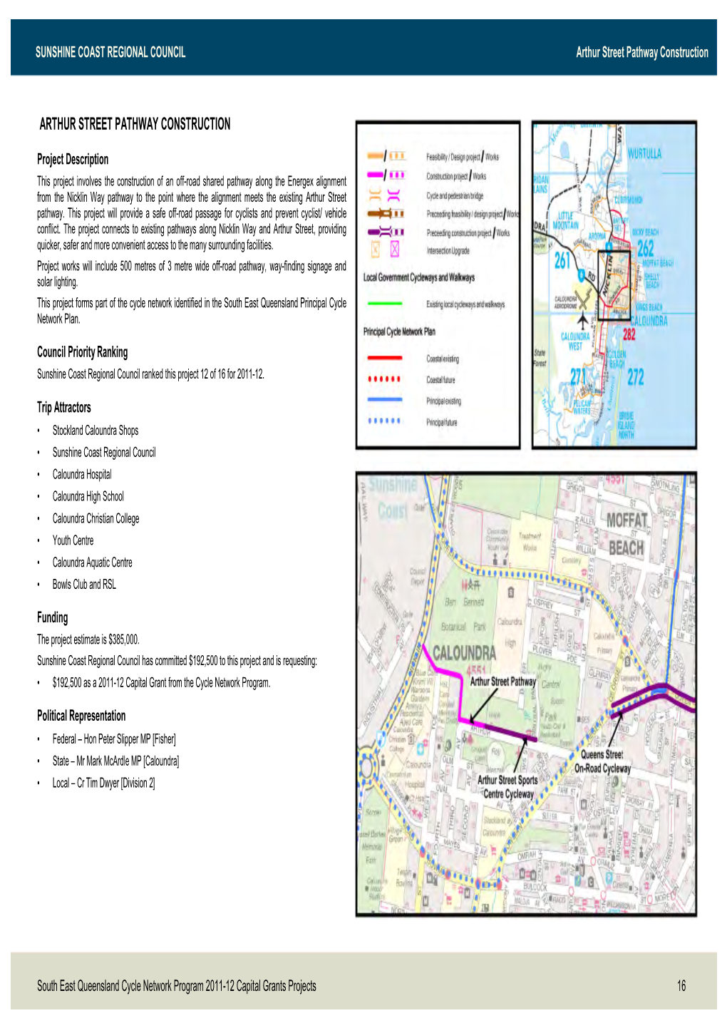 South East Queensland Cycle Network Program: 2011-12 Capital Grants Projects