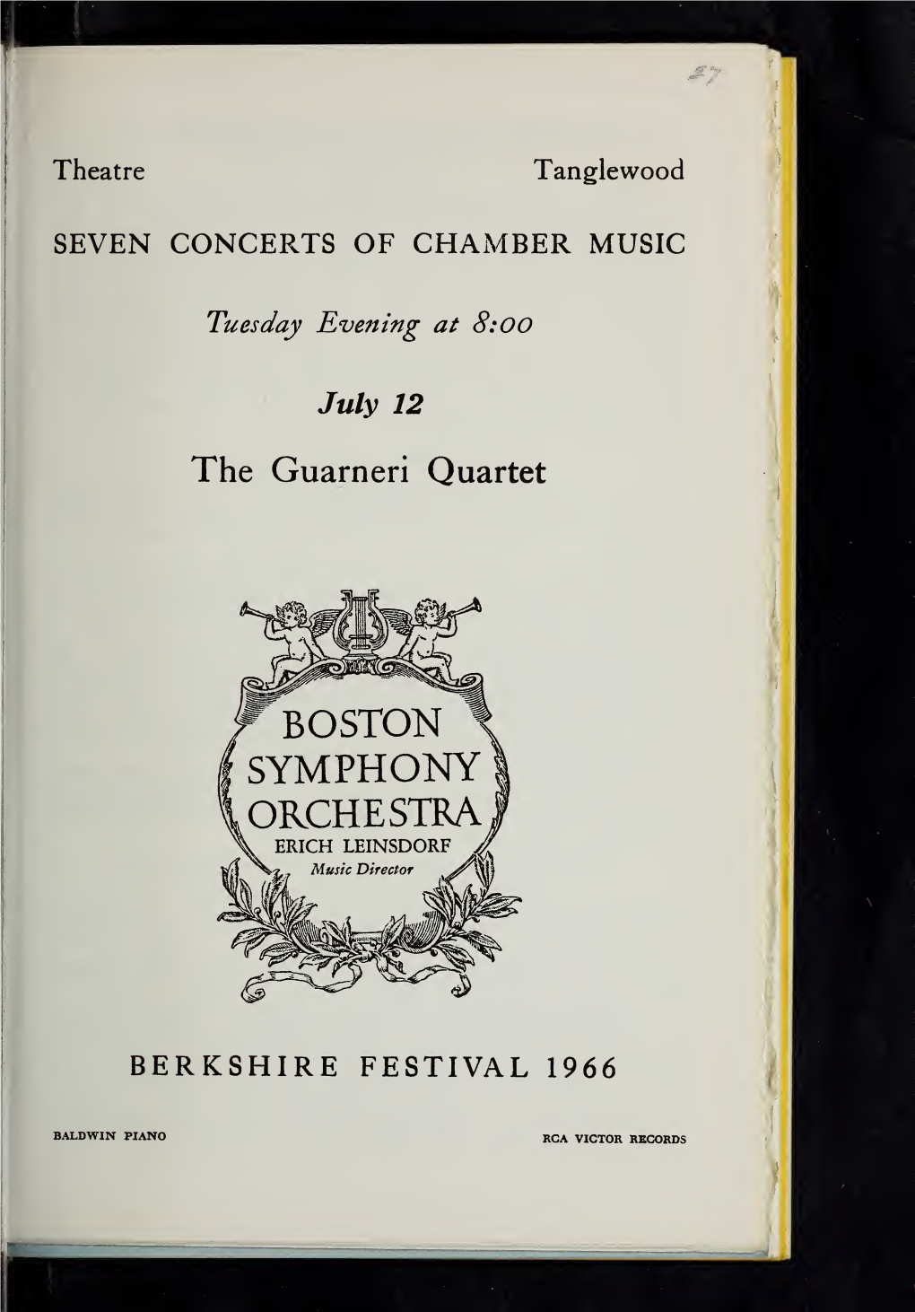 Boston Symphony Orchestra Concert Programs, Summer, 1965-1966